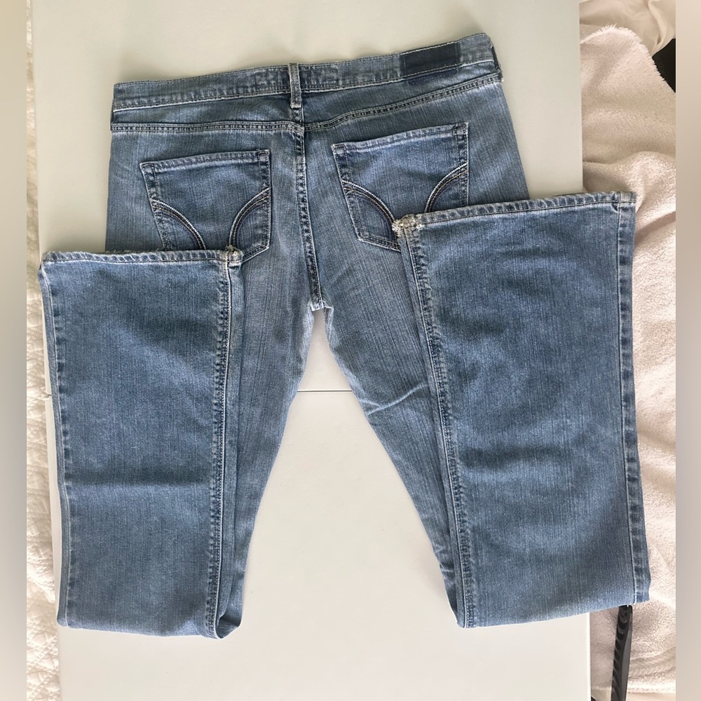 Hollister Vintage Y2K Classic Low Rise Blue Denim Flare Jeans 5/7 - Picture 8 of 11
